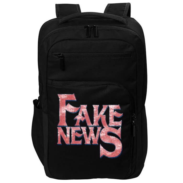 Fake News Distressed Text Impact Tech Backpack