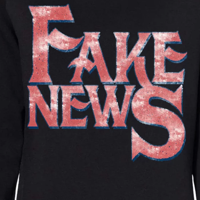 Fake News Distressed Text Womens California Wash Sweatshirt