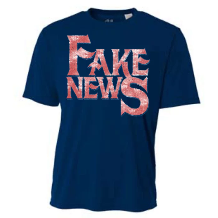 Fake News Distressed Text Cooling Performance Crew T-Shirt