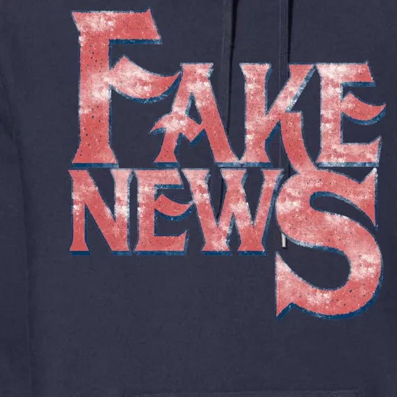 Fake News Distressed Text Premium Hoodie