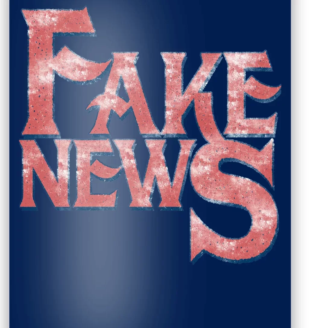 Fake News Distressed Text Poster