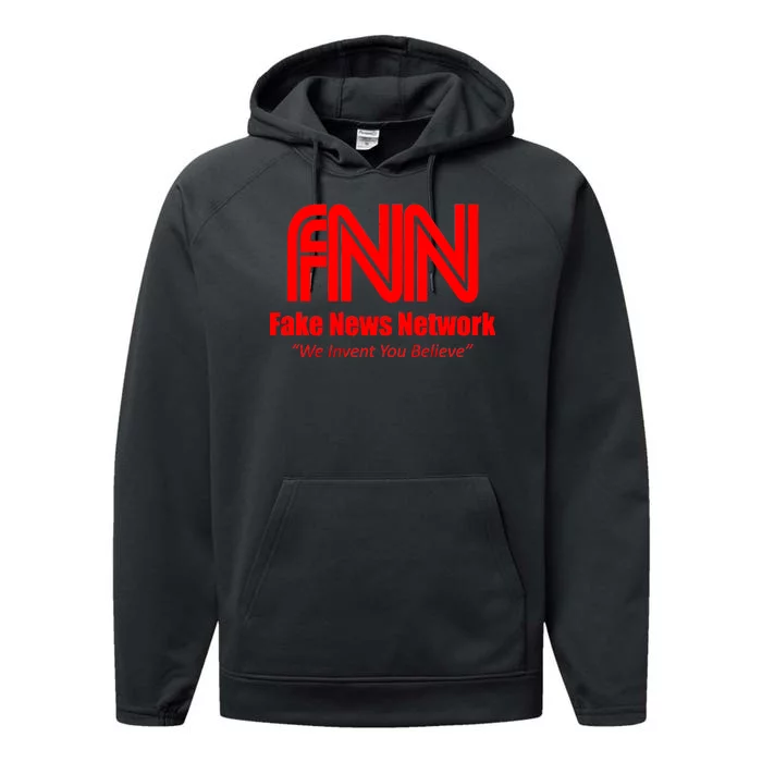 Fake News Network FFN We Invent You Believe Donald Trump Performance Fleece Hoodie