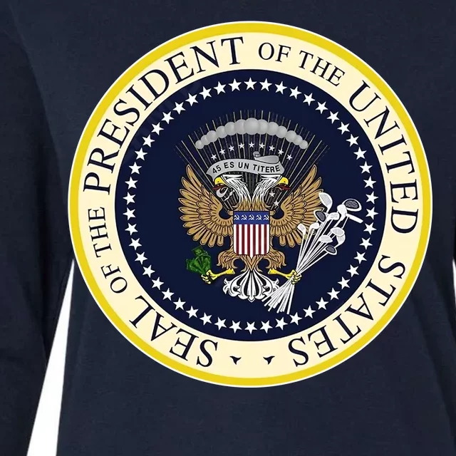 Fake Presidential Seal Womens Cotton Relaxed Long Sleeve T-Shirt