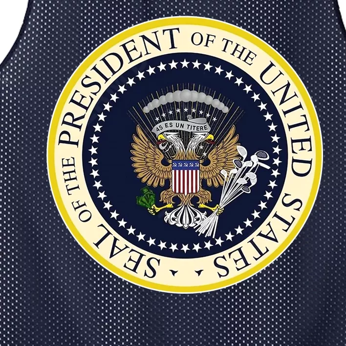 Fake Presidential Seal Mesh Reversible Basketball Jersey Tank