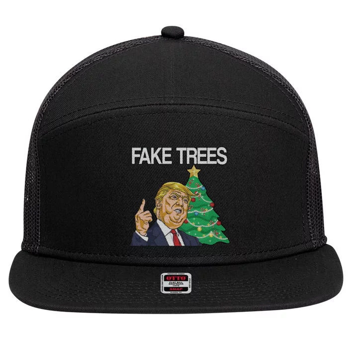 Fake Trees News Ugly Christmas 7 Panel Mesh Trucker Snapback Hat