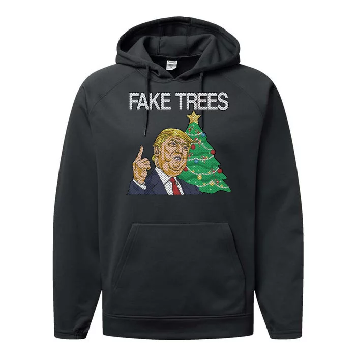 Fake Trees News Ugly Christmas Performance Fleece Hoodie