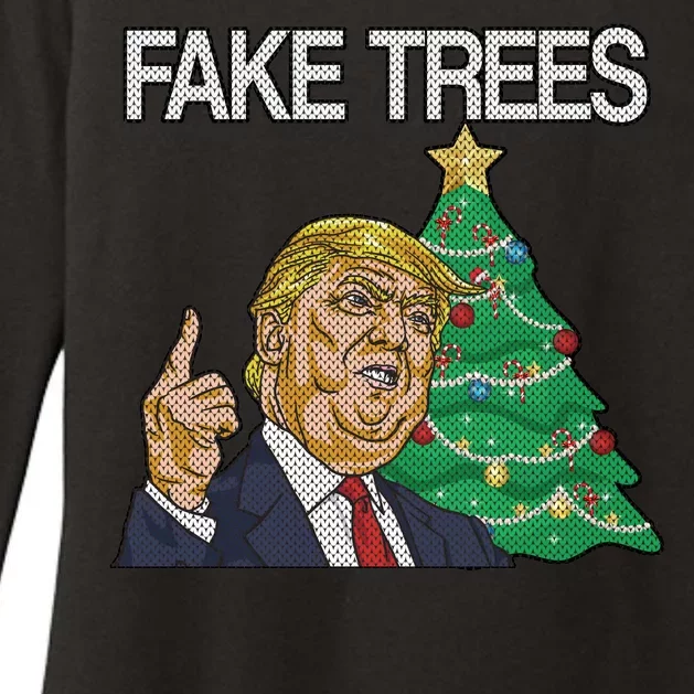 Fake Trees News Ugly Christmas Womens CVC Long Sleeve Shirt