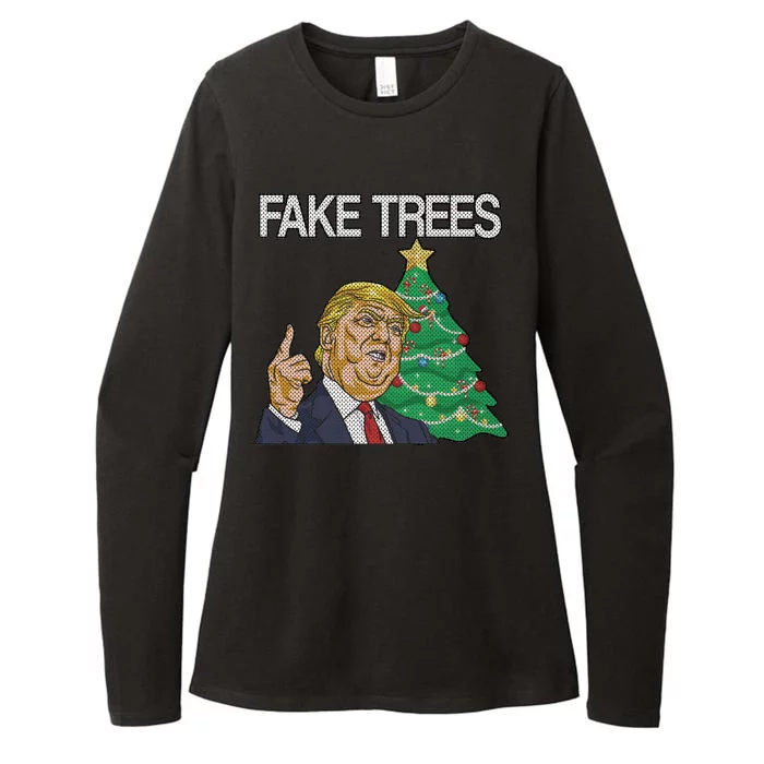 Fake Trees News Ugly Christmas Womens CVC Long Sleeve Shirt