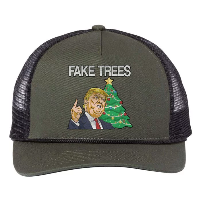 Fake Trees News Ugly Christmas Retro Rope Trucker Hat Cap