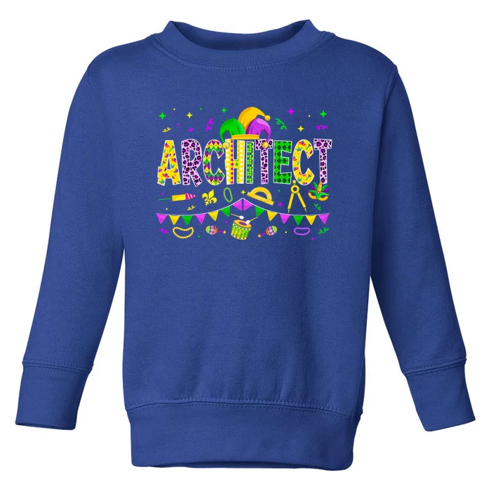 Funny Architect Lover Mardi Gras Carnival Party Gift Toddler Sweatshirt