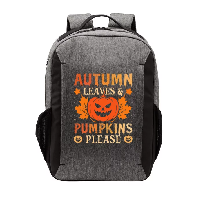 Fall Autumn Leaves & Pumpkin Please Halloween Vector Backpack