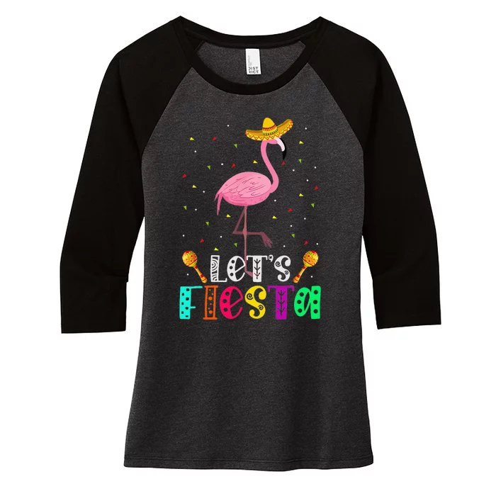 Flamingos Animal Lover Lets Fiesta Cinco De Mayo Flamingo Women's Tri-Blend 3/4-Sleeve Raglan Shirt