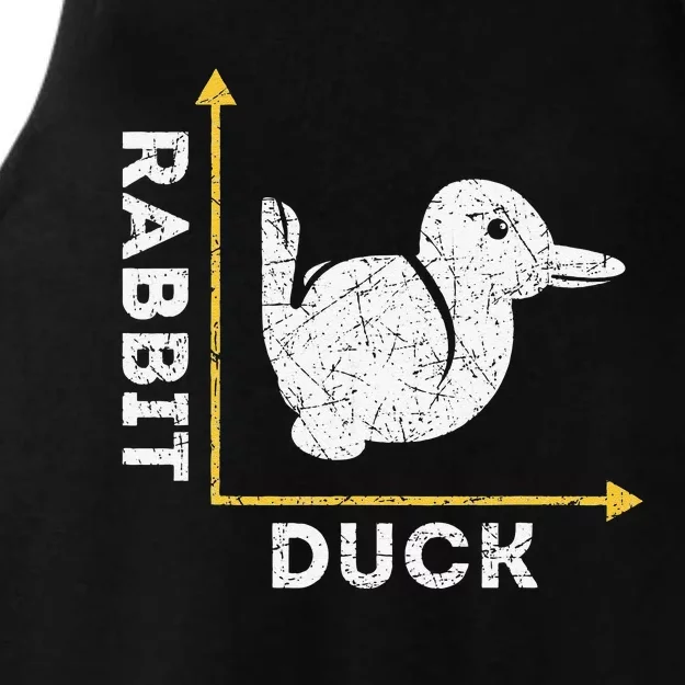 Funny Animal Lover Gift Optical Illusion Duck Or Rabbit Ladies Tri-Blend Wicking Tank