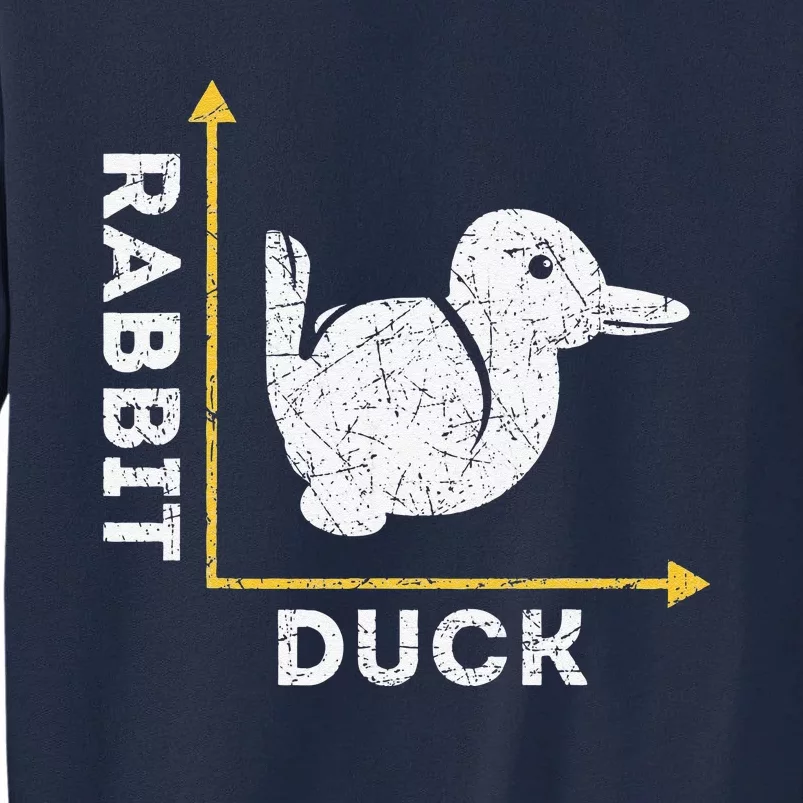 Funny Animal Lover Gift Optical Illusion Duck Or Rabbit Tall Sweatshirt