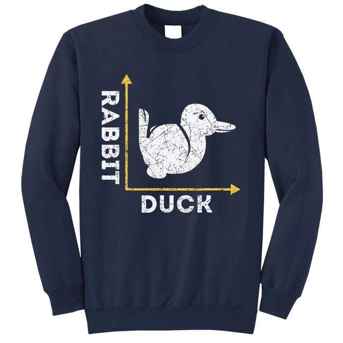 Funny Animal Lover Gift Optical Illusion Duck Or Rabbit Tall Sweatshirt