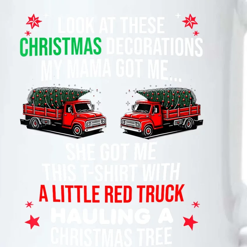 Funny A Little Red Truck Hauling A Christmas Tree Black Color Changing Mug