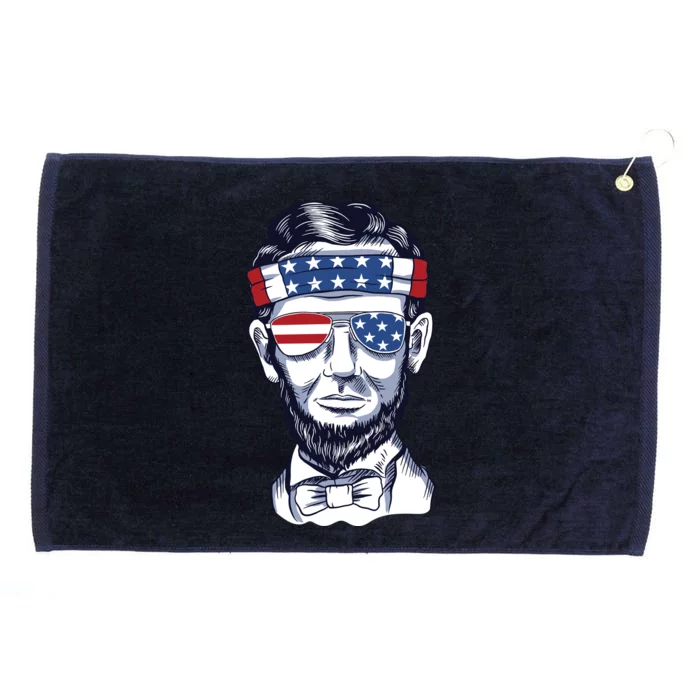 Funny Abraham Lincoln Wearing Glasses And Bandana Grommeted Golf Towel