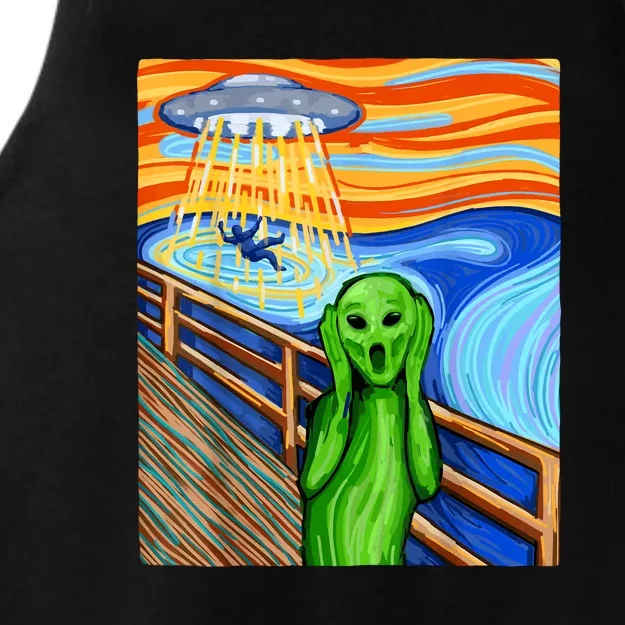 Funny Alien Lover Alien Humor Funny UFO Believe In Aliens Gift Ladies Tri-Blend Wicking Tank