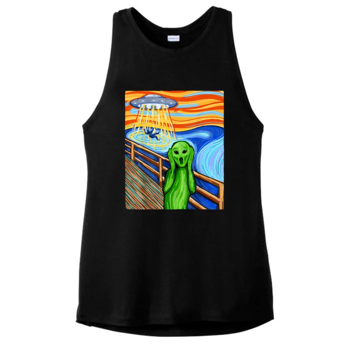 Funny Alien Lover Alien Humor Funny UFO Believe In Aliens Gift Ladies Tri-Blend Wicking Tank