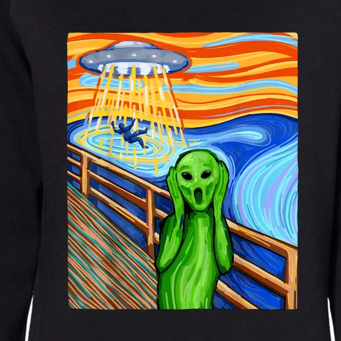 Funny Alien Lover Alien Humor Funny UFO Believe In Aliens Gift Womens California Wash Sweatshirt