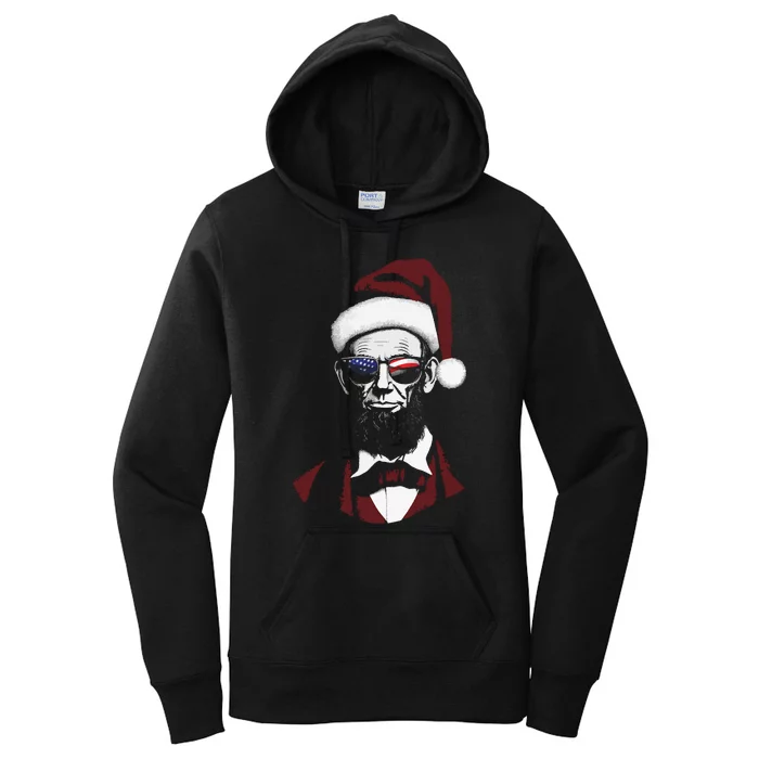 Funny Abraham Lincoln Santa Claus Abe Lincoln Christmas Women's Pullover Hoodie