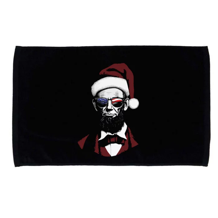 Funny Abraham Lincoln Santa Claus Abe Lincoln Christmas Microfiber Hand Towel