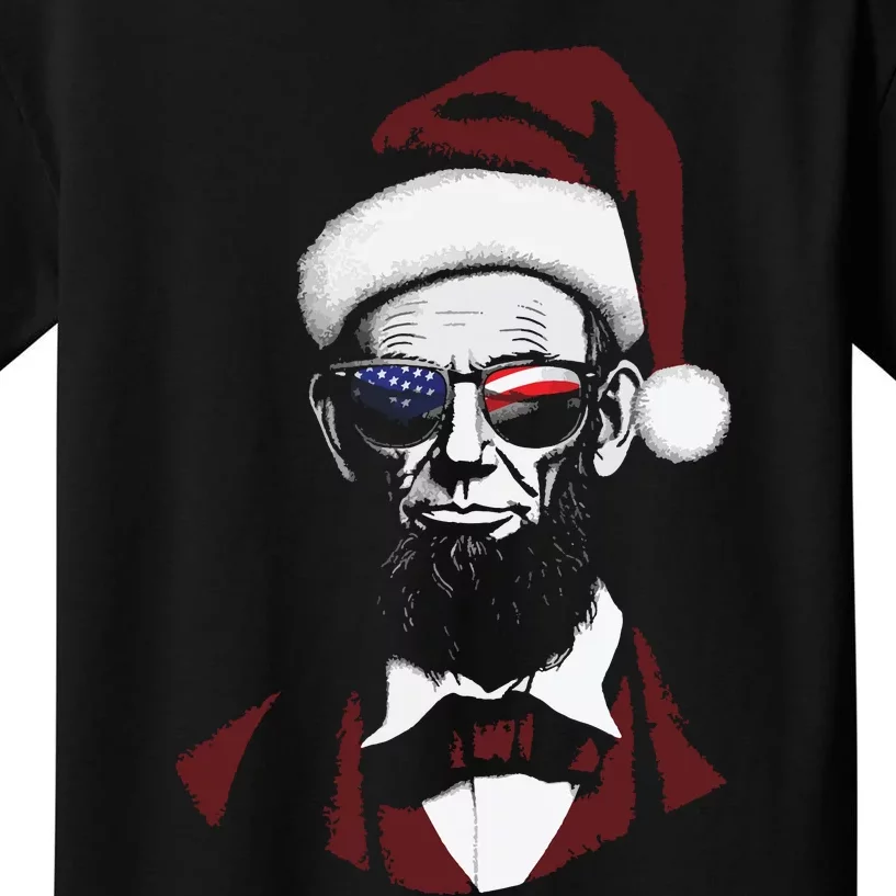 Funny Abraham Lincoln Santa Claus Abe Lincoln Christmas Kids T-Shirt