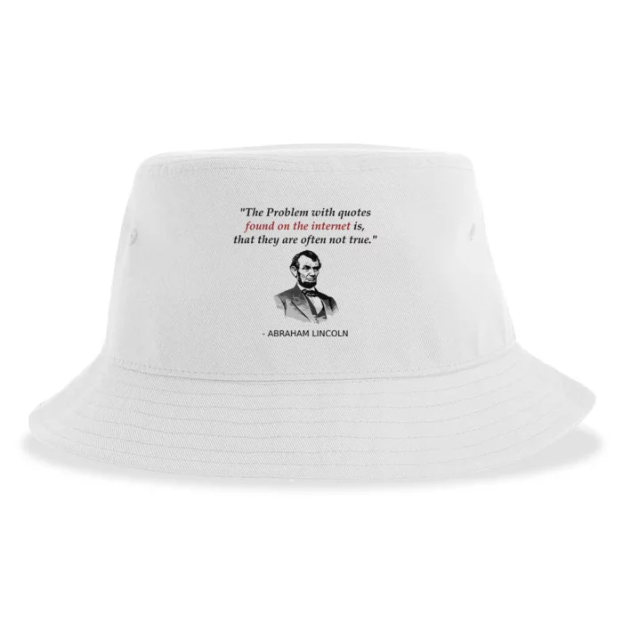 Funny Abraham Lincoln History Teacher Internet Quotes Sustainable Bucket Hat