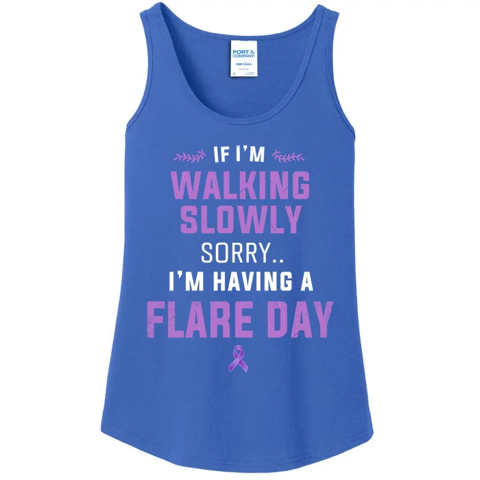 Fibro And Lupus Awareness On Rear Spoonie Flare Day Gift Ladies Essential Tank