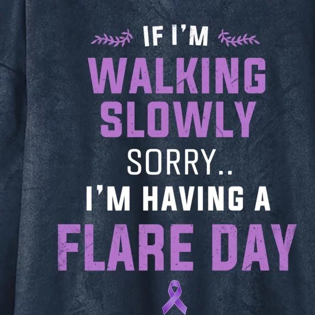 Fibro And Lupus Awareness On Rear Spoonie Flare Day Gift Hooded Wearable Blanket