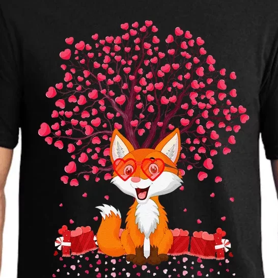 Fox Animal Lover Funny Fox Valentine's Day Pajama Set