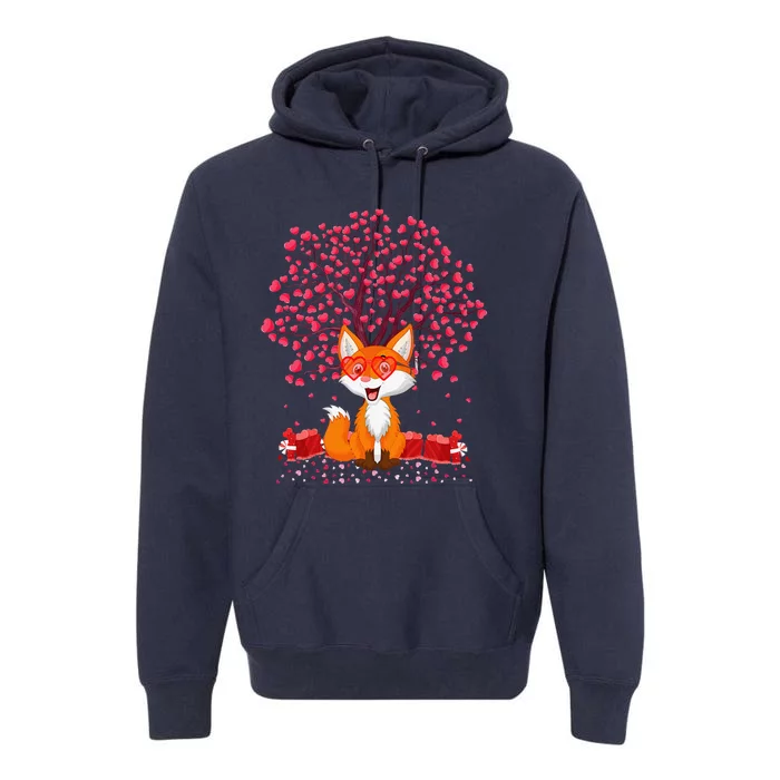 Fox Animal Lover Funny Fox Valentine's Day Premium Hoodie