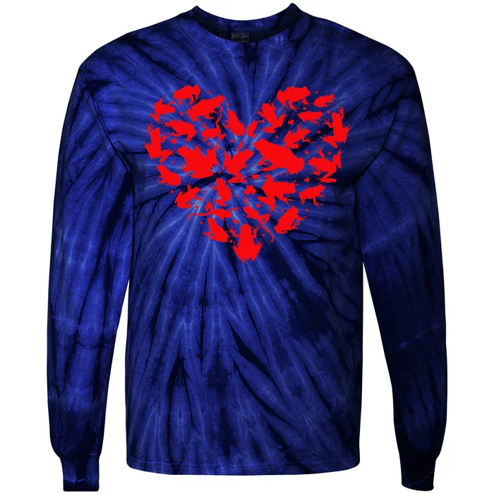 Frog Animal Lover Funny Heart Frog Valentine's Day Tie-Dye Long Sleeve Shirt