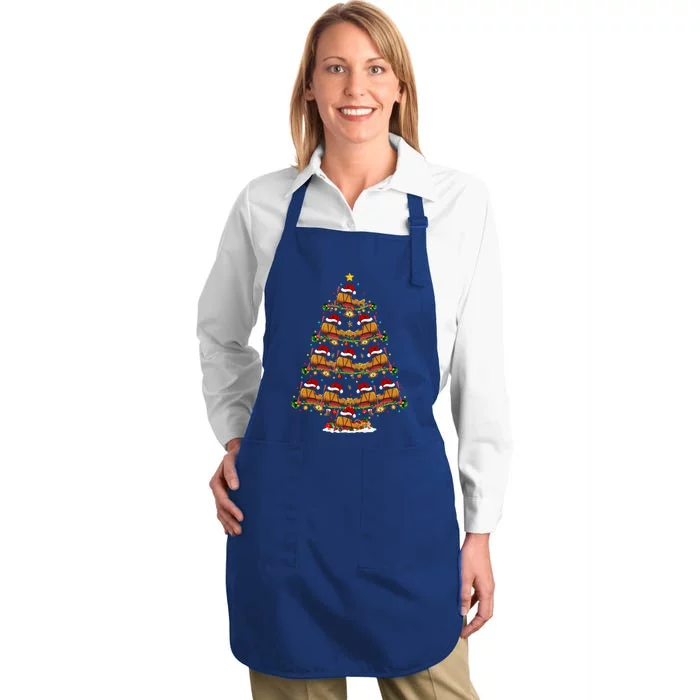 Funny Airplane Lover Matching Santa Airplane Christmas Tree Gift Full-Length Apron With Pocket