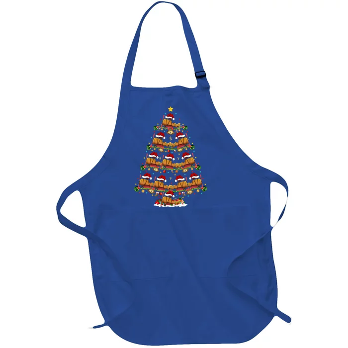 Funny Airplane Lover Matching Santa Airplane Christmas Tree Gift Full-Length Apron With Pocket