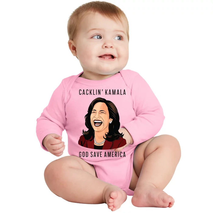 Funny Anti Laughing Kamala Harris Election Baby Long Sleeve Bodysuit