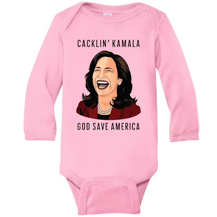 Funny Anti Laughing Kamala Harris Election Baby Long Sleeve Bodysuit