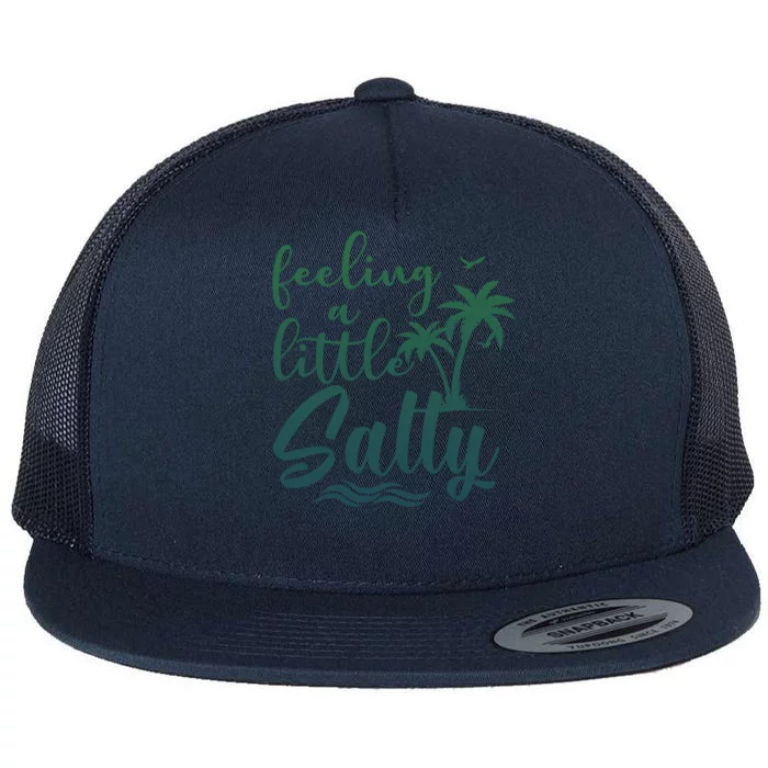 Feeling A Little Salty Summer Vibes Beach Vacay Summertime Gift Flat Bill Trucker Hat