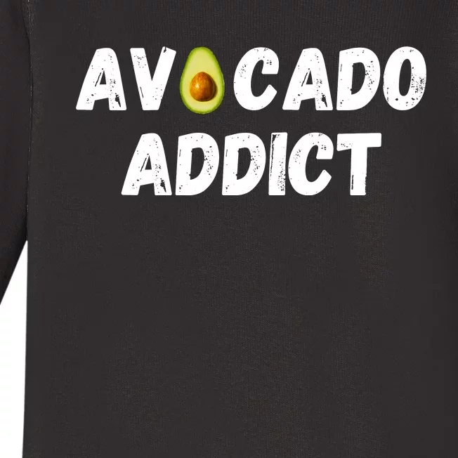 Funny Avocado Lover, Cute Avocado Addict, Guacamole Lover Baby Long Sleeve Bodysuit