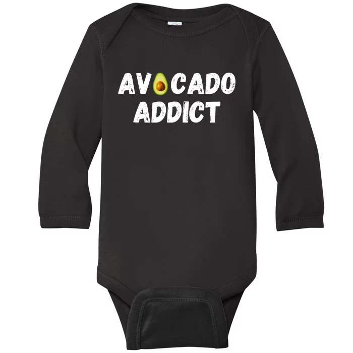 Funny Avocado Lover, Cute Avocado Addict, Guacamole Lover Baby Long Sleeve Bodysuit