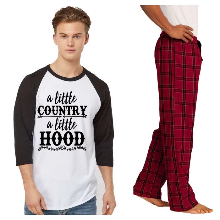 Funny A Little Country A Little Hood Raglan Sleeve Pajama Set