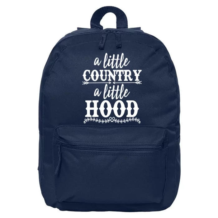 Funny A Little Country A Little Hood 16 in Basic Backpack