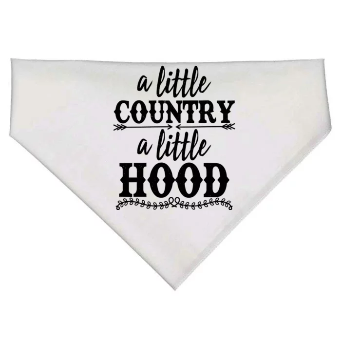 Funny A Little Country A Little Hood USA-Made Doggie Bandana