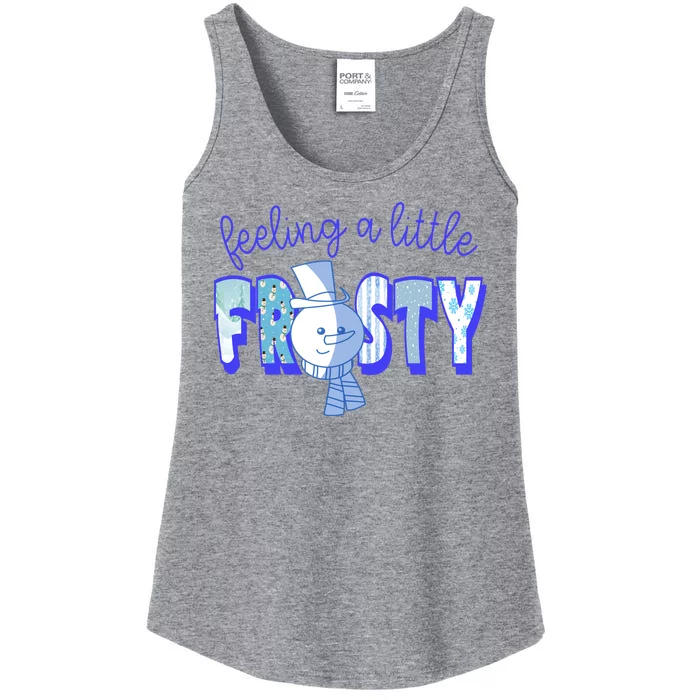 Feeling A Little Frosty Snowman Winter Ladies Essential Tank