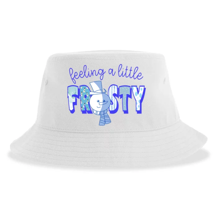 Feeling A Little Frosty Snowman Winter Sustainable Bucket Hat