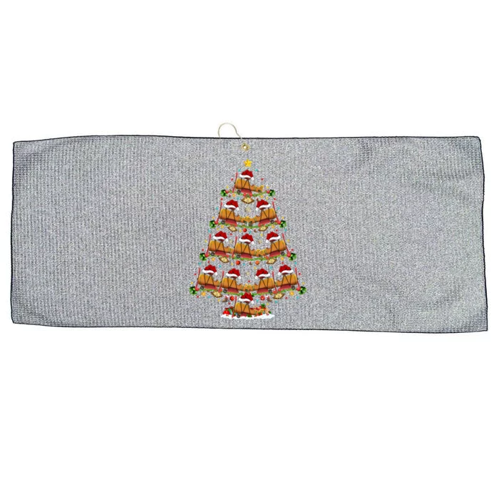 Funny Airplane Lover Matching Santa Airplane Christmas Tree Gift Large Microfiber Waffle Golf Towel