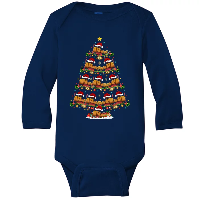 Funny Airplane Lover Matching Santa Airplane Christmas Tree Gift Baby Long Sleeve Bodysuit