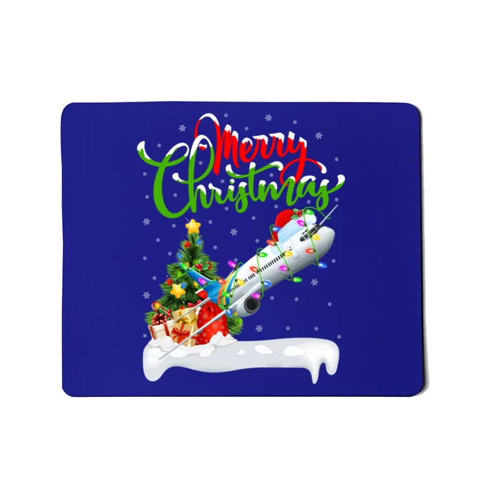 Funny Airplane Lover Xmas Lighting Santa Airplane Christmas Gift Mousepad