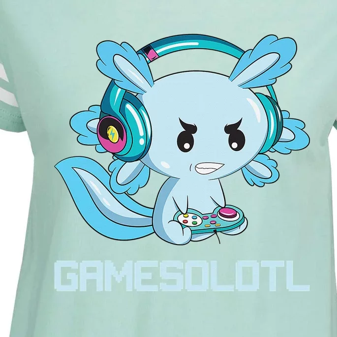 Funny Axolotl Lover Gamesalotl Gaming Axolotl Enza Ladies Jersey Football T-Shirt