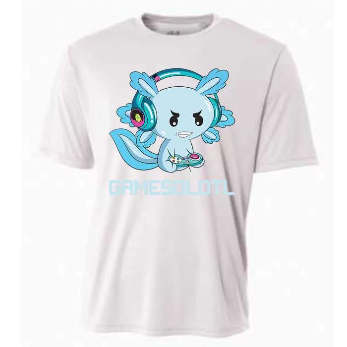 Funny Axolotl Lover Gamesalotl Gaming Axolotl Cooling Performance Crew T-Shirt